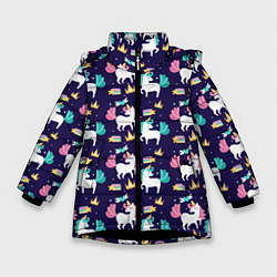 Зимняя куртка для девочки Unicorn pattern