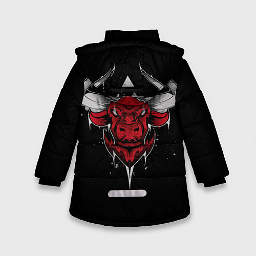Зимняя куртка для девочки Красный бык / 3D-Черный – фото 2