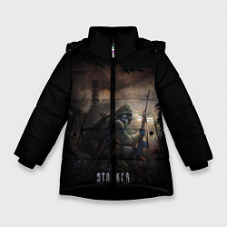 Куртка зимняя для девочки S T A L K E R, цвет: 3D-черный