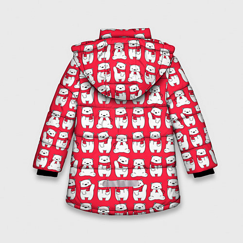 Зимняя куртка для девочки Мишки в шарфиках / 3D-Черный – фото 2