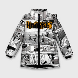 Куртка зимняя для девочки Haikyu, цвет: 3D-черный
