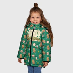 Куртка зимняя для девочки Лесные друзья Белоснежки, цвет: 3D-черный — фото 2