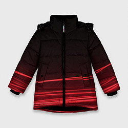 Куртка зимняя для девочки Красное и Черное, цвет: 3D-черный