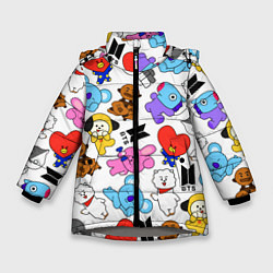 Куртка зимняя для девочки BTS BT21, цвет: 3D-светло-серый