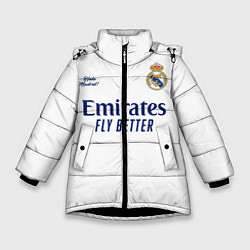 Куртка зимняя для девочки REAL MADRID, домашняя 2021, цвет: 3D-черный