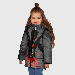 Куртка зимняя для девочки Черный клевер, цвет: 3D-светло-серый — фото 2