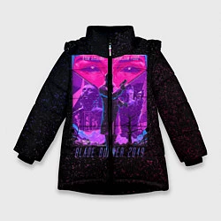 Куртка зимняя для девочки Бегущий по лезвию, цвет: 3D-черный