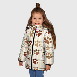Куртка зимняя для девочки Лапки, цвет: 3D-черный — фото 2