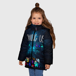 Куртка зимняя для девочки Among Us Cosmonauts, цвет: 3D-светло-серый — фото 2