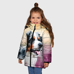 Куртка зимняя для девочки Австралийская Овчарка, цвет: 3D-черный — фото 2