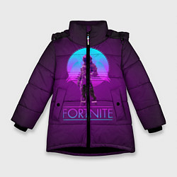 Куртка зимняя для девочки Fortnite градиент, цвет: 3D-черный