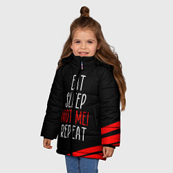 Куртка зимняя для девочки AMONG US - НЕ Я!, цвет: 3D-черный — фото 2
