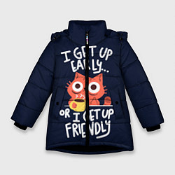 Куртка зимняя для девочки I Get Up, цвет: 3D-черный