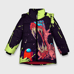 Куртка зимняя для девочки AMONG US - MONSTER, цвет: 3D-красный