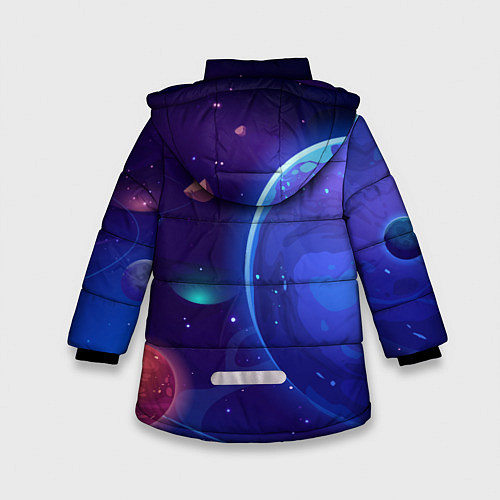Зимняя куртка для девочки Among Us Space / 3D-Светло-серый – фото 2