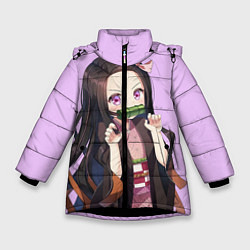 Куртка зимняя для девочки Nezuko Kamado Neit, цвет: 3D-черный