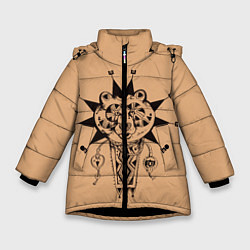 Куртка зимняя для девочки Медведь татем, цвет: 3D-черный