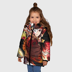 Куртка зимняя для девочки КЛИНОК РАССЕКАЮЩИЙ ДЕМОНОВ, цвет: 3D-черный — фото 2