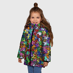 Куртка зимняя для девочки Among Us Overload, цвет: 3D-черный — фото 2