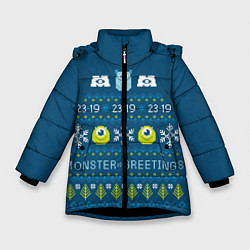 Куртка зимняя для девочки Monster greetings, цвет: 3D-черный