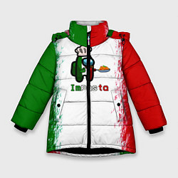 Куртка зимняя для девочки Among Us Impasta, цвет: 3D-черный