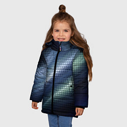 Куртка зимняя для девочки Текстура, цвет: 3D-черный — фото 2