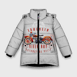 Куртка зимняя для девочки Motorcycle rally, цвет: 3D-черный