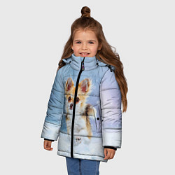 Куртка зимняя для девочки Чихуахуа в снегу, цвет: 3D-черный — фото 2