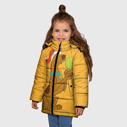 Куртка зимняя для девочки Новогодний леденец, цвет: 3D-светло-серый — фото 2