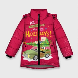 Куртка зимняя для девочки For the holidays, цвет: 3D-светло-серый