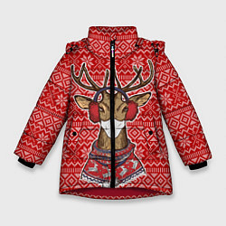Зимняя куртка для девочки Deer in a medical mask