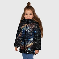Куртка зимняя для девочки Формула Вселенной, цвет: 3D-черный — фото 2