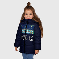 Куртка зимняя для девочки Among Us Обсуждение, цвет: 3D-черный — фото 2