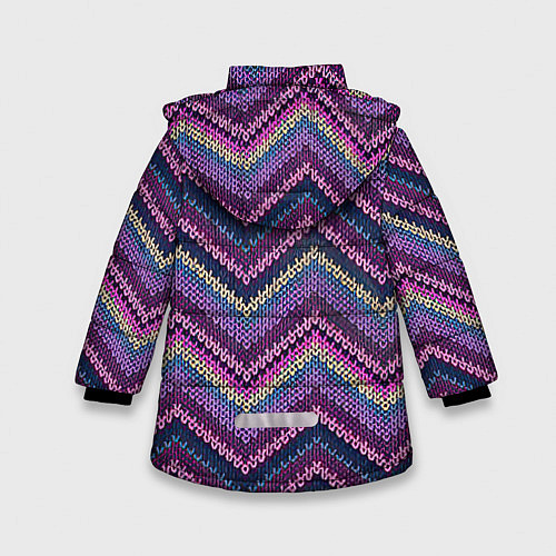 Зимняя куртка для девочки Вязь / 3D-Черный – фото 2