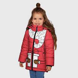 Куртка зимняя для девочки Дед мороз, цвет: 3D-черный — фото 2