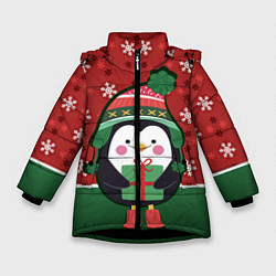 Зимняя куртка для девочки Пингвин Новый год