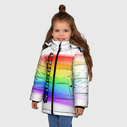 Куртка зимняя для девочки AMONG US - РАДУГА, цвет: 3D-черный — фото 2