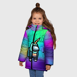 Куртка зимняя для девочки Among Us Unicorn Z, цвет: 3D-черный — фото 2