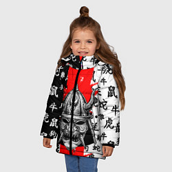 Куртка зимняя для девочки САМУРАЙ, цвет: 3D-черный — фото 2