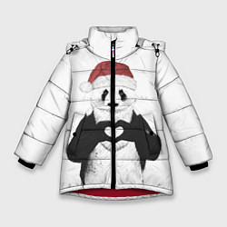 Куртка зимняя для девочки Панда Клаус, цвет: 3D-красный