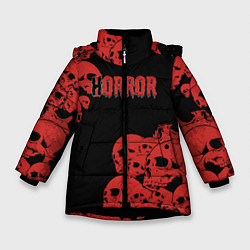 Куртка зимняя для девочки Horror, цвет: 3D-черный