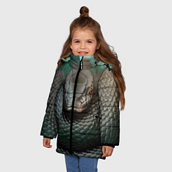Куртка зимняя для девочки Чёрная мамба, цвет: 3D-светло-серый — фото 2