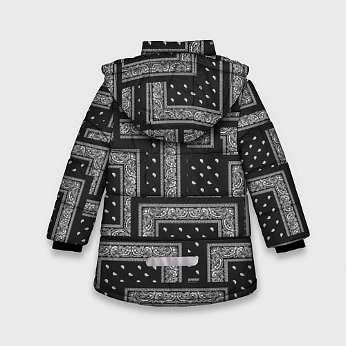 Зимняя куртка для девочки 3D Бандана v black / 3D-Светло-серый – фото 2