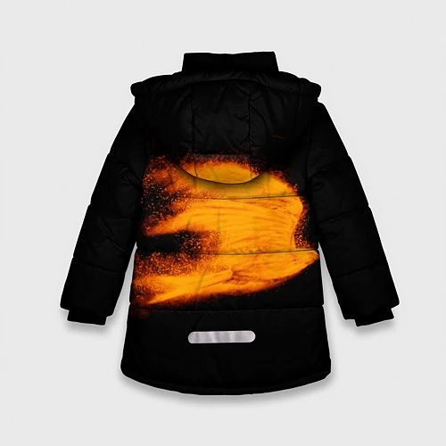 Зимняя куртка для девочки Огненная птица / 3D-Черный – фото 2