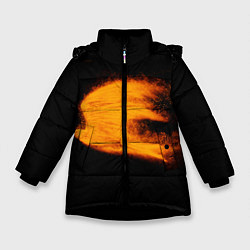 Куртка зимняя для девочки Огненная птица, цвет: 3D-черный