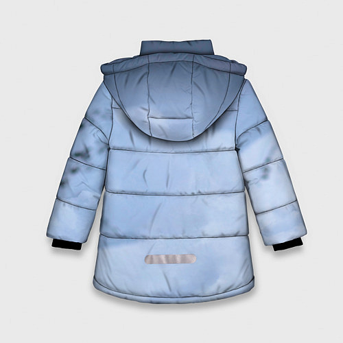 Зимняя куртка для девочки Хаски / 3D-Черный – фото 2