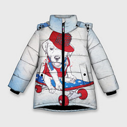 Куртка зимняя для девочки Догистайл, цвет: 3D-черный