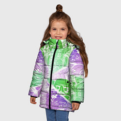 Куртка зимняя для девочки Meme Wallpaper, цвет: 3D-черный — фото 2