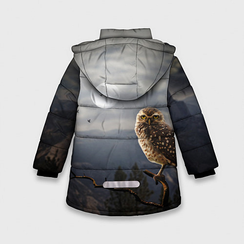Зимняя куртка для девочки Сова / 3D-Черный – фото 2