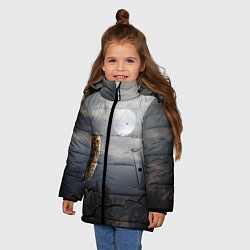 Куртка зимняя для девочки Сова, цвет: 3D-черный — фото 2